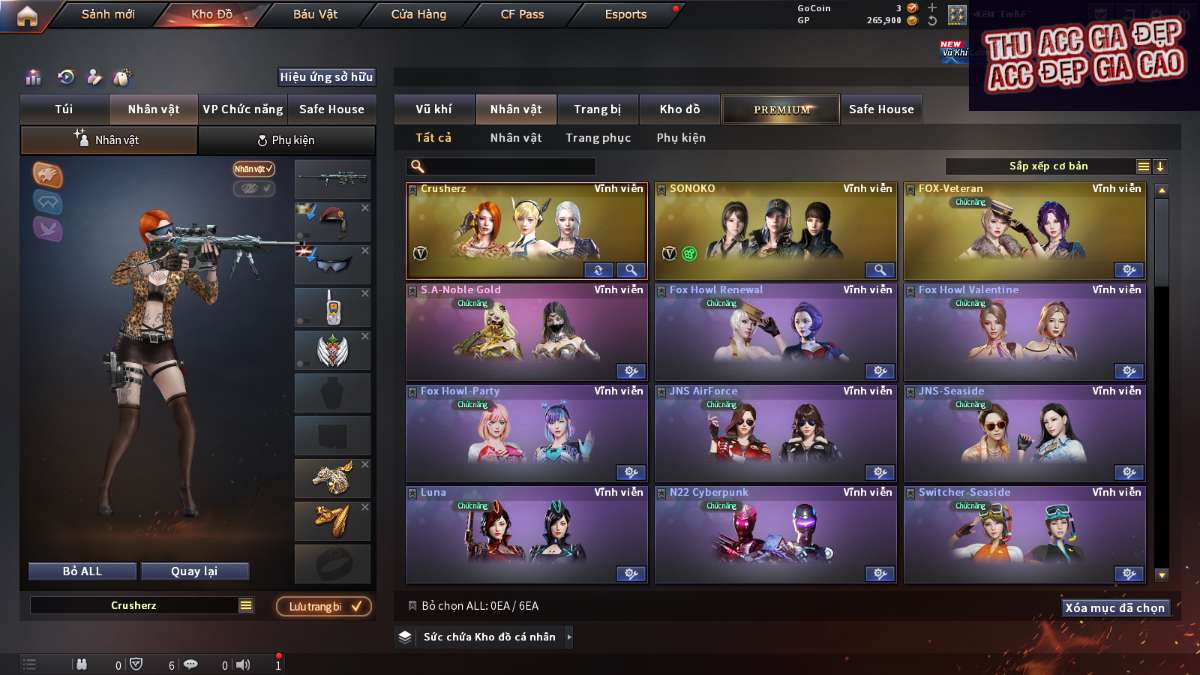shop acc cf uy tin gia re